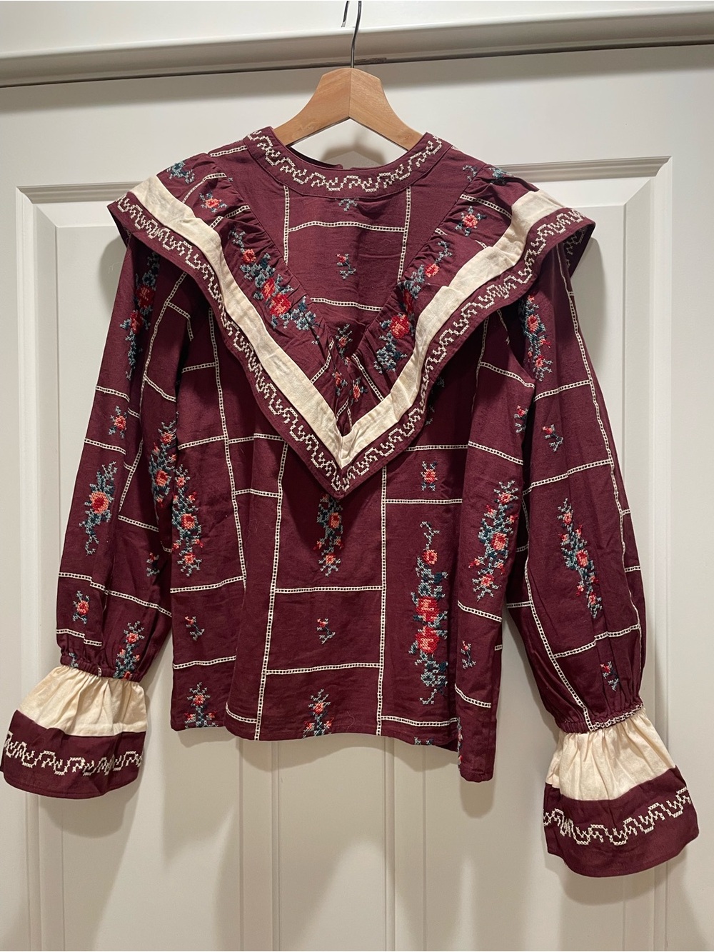 Sezane Francy embroidered blouse